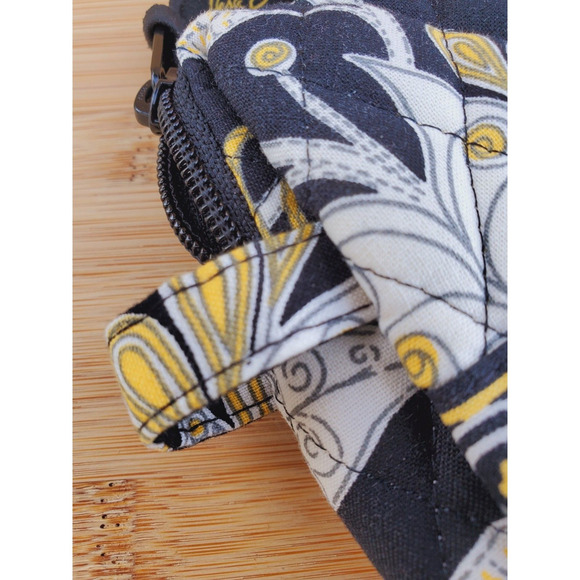 Vera Bradley Womens Yellow Bird Cosmetic Bag Case Floral Zipper 6''x 5'' - Picture 4 of 8